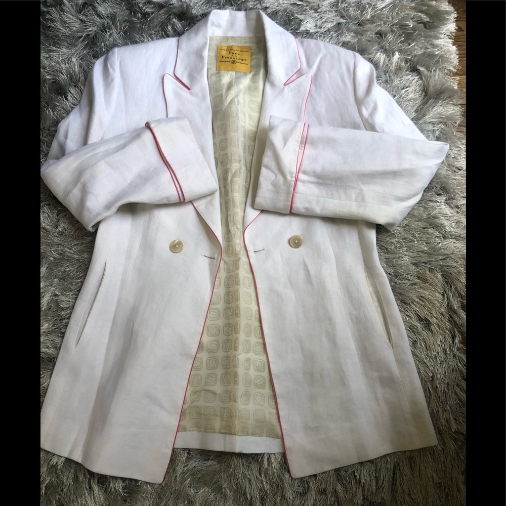 Ines de la Fressange White linen blazer